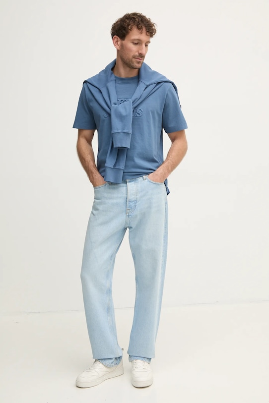 Бавовняна кофта Pepe Jeans DARIUS CREW PM582760 блакитний SS25