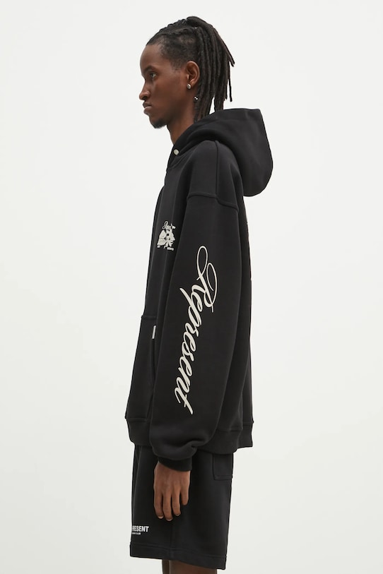 Represent felpa in cotone Raceway Hoodie MLM41062.01 nero SS25