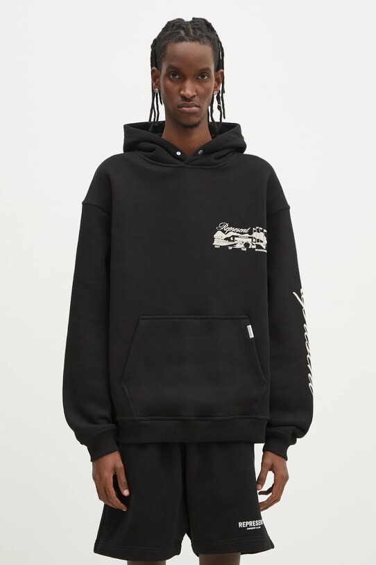 Abbigliamento Represent felpa in cotone Raceway Hoodie MLM41062.01 nero