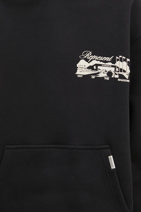 Represent felpa in cotone Raceway Hoodie nero MLM41062.01