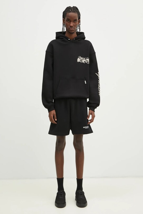 Represent felpa in cotone Raceway Hoodie MLM41062.01 nero