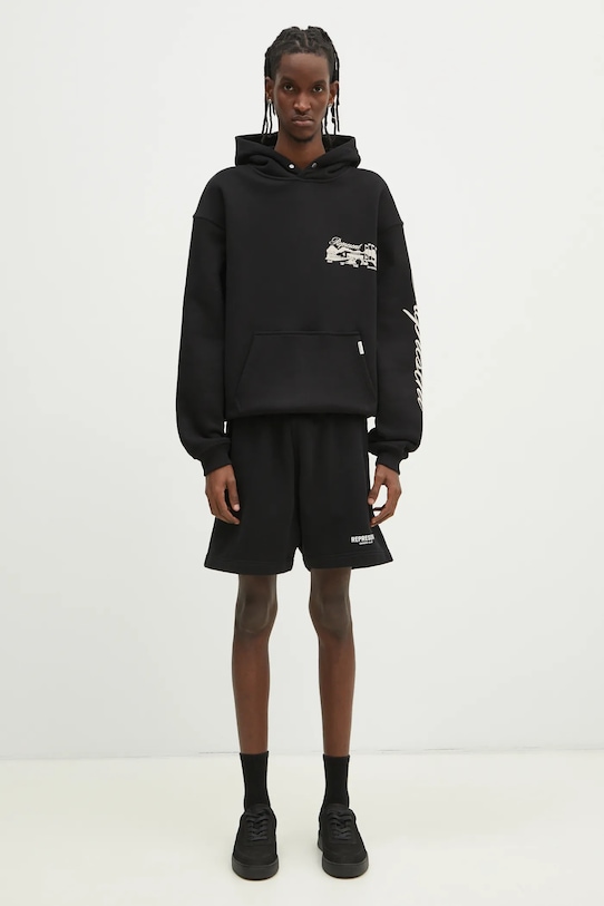 Represent cotton sweatshirt Raceway Hoodie MLM41062.01 black