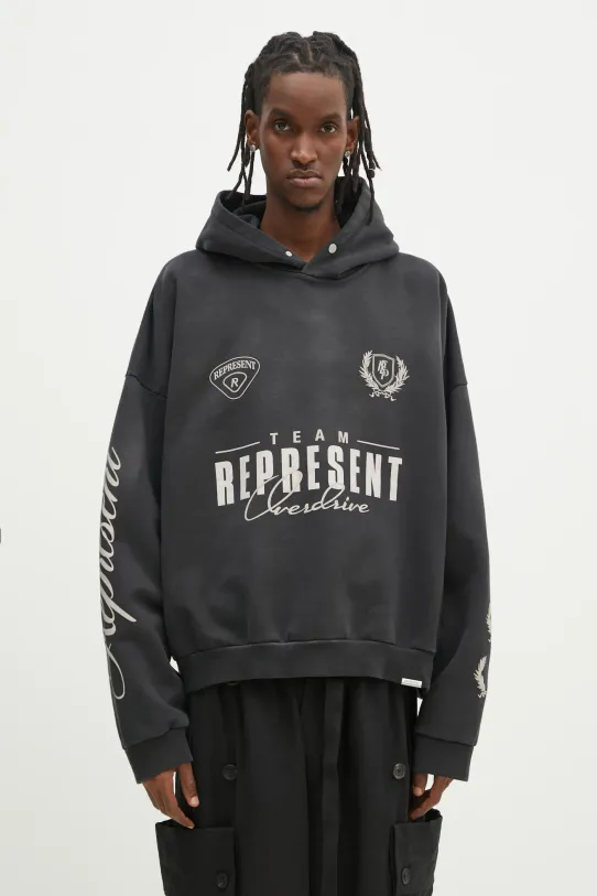 Bavlnená mikina Represent World Championship Hoodie potlač sivá MLM41144.04