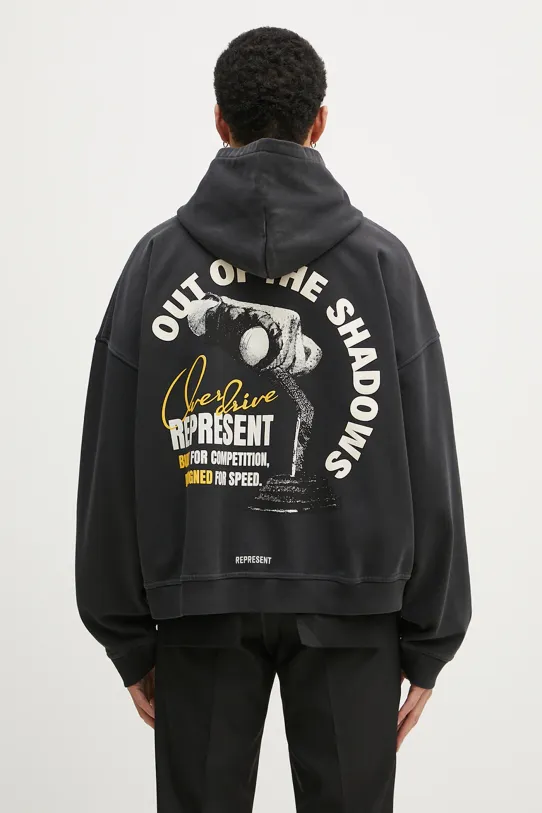 Odjeća Pamučna dukserica Represent Out Of The Shadows Hoodie MLM41056.04 siva