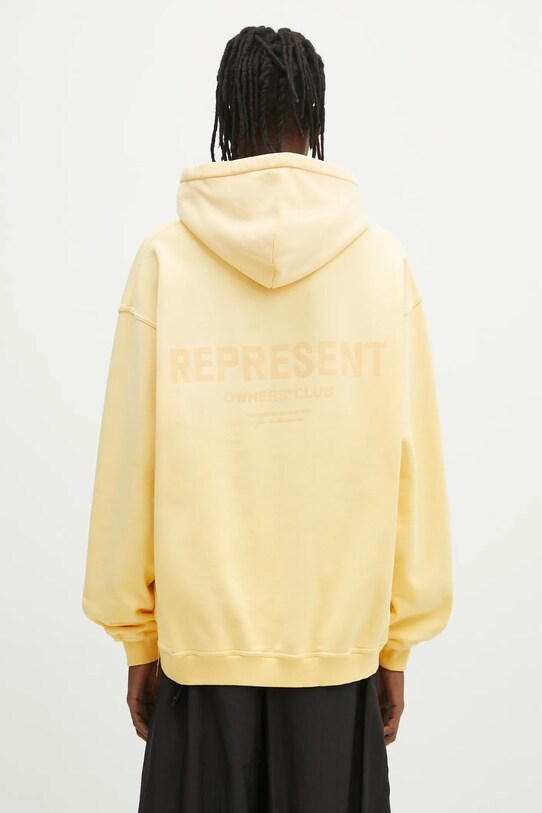 Одежда Хлопковая кофта Represent Owners Club Hoodie OCM41113.32 жёлтый