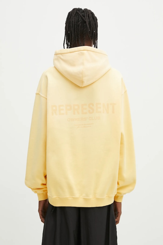 Одежда Хлопковая кофта Represent Owners Club Hoodie OCM41113.32 жёлтый