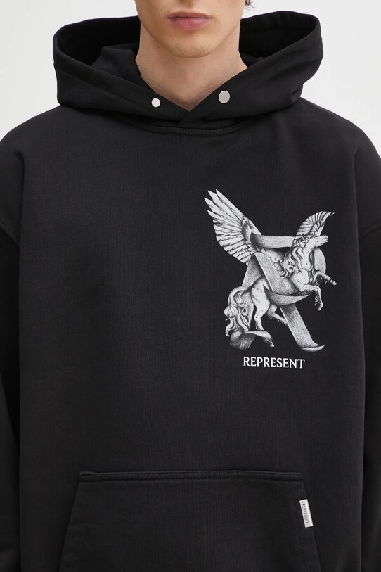 Bavlněná mikina Represent Elegance In Motion Hoodie černá MLM41065.01