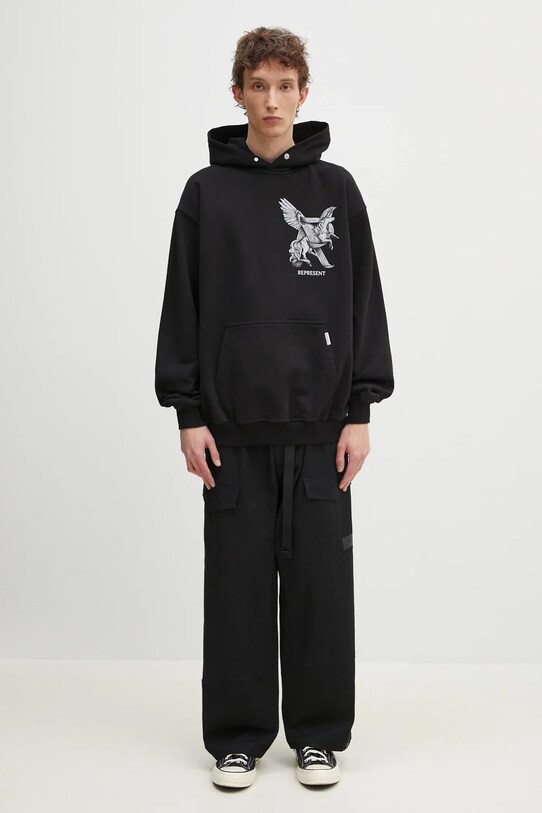 Bavlněná mikina Represent Elegance In Motion Hoodie MLM41065.01 černá