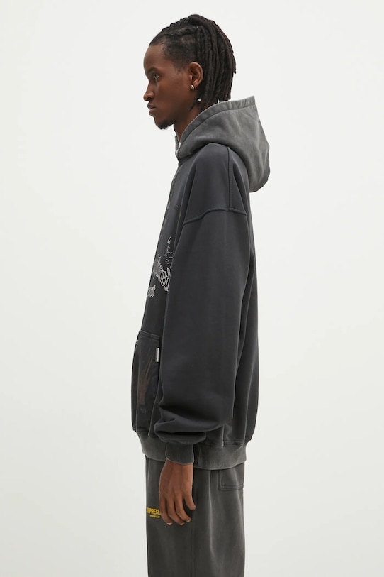 Bavlněná mikina Represent Thoroughbred Hoodie MLM41134.003 šedá SS25