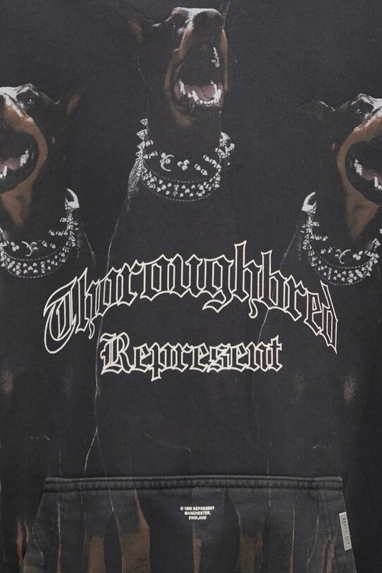 Bavlněná mikina Represent Thoroughbred Hoodie šedá MLM41134.003