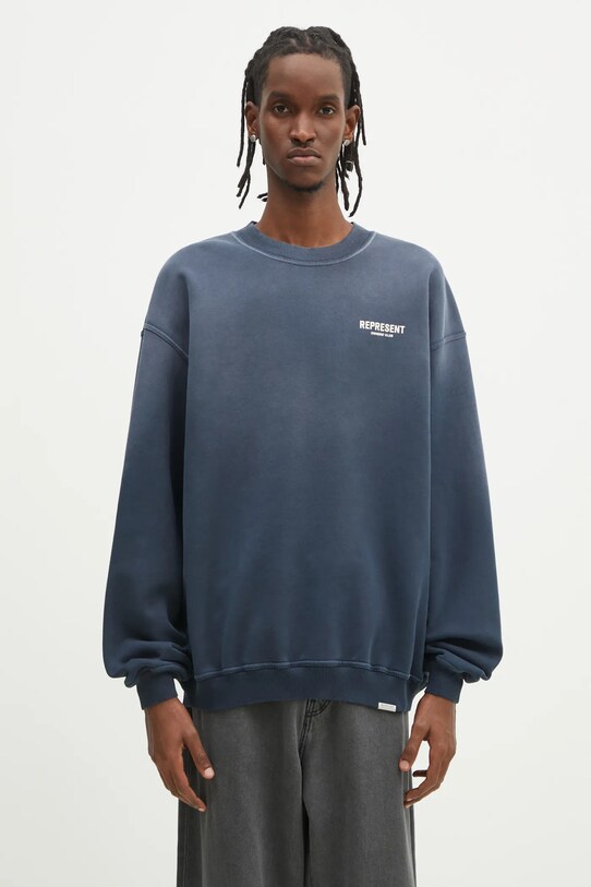 Ρούχα Βαμβακερή μπλούζα Represent Owners Club Sweater OCM41115.224 σκούρο μπλε