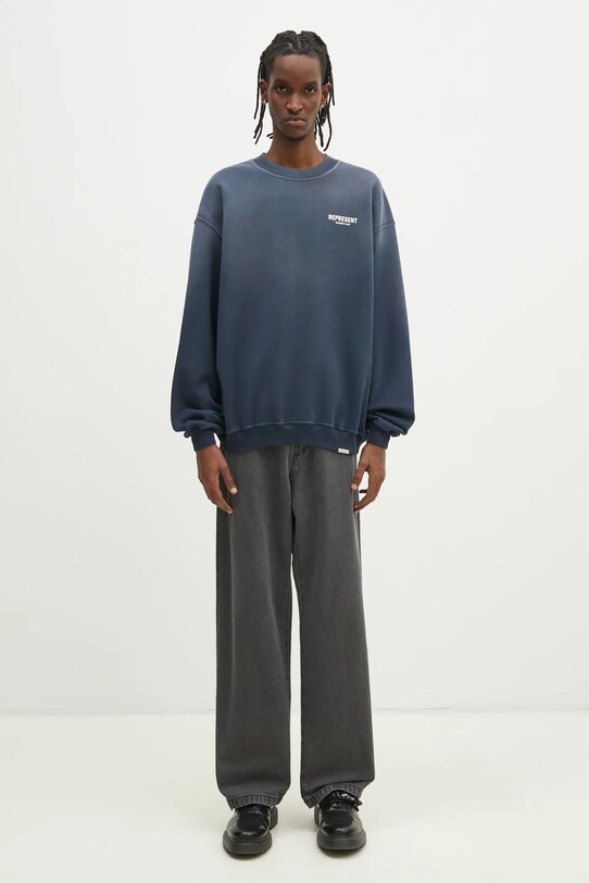 Βαμβακερή μπλούζα Represent Owners Club Sweater OCM41115.224 σκούρο μπλε