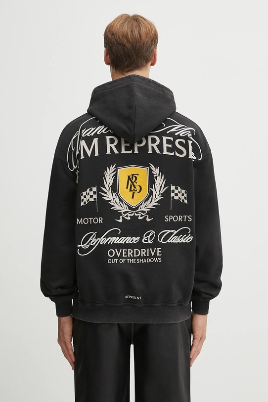 Represent bluza bawełniana Crest Hoodie bawełna czarny MLM41067.06