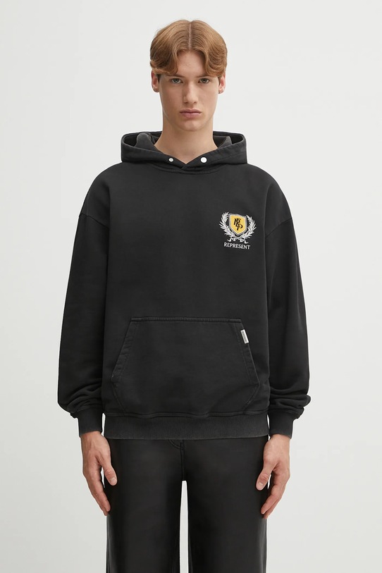 Odzież Represent bluza bawełniana Crest Hoodie MLM41067.06 czarny