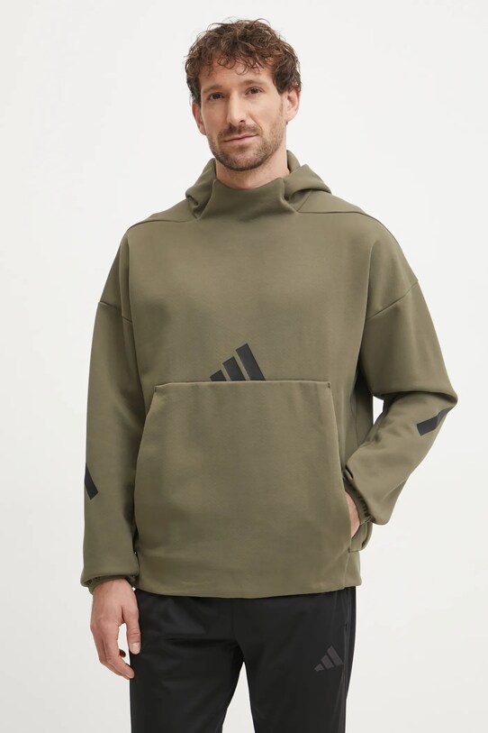 Кофта adidas Z.N.E. с капюшоном зелёный JD5321