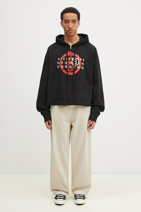 MM6 Maison Margiela felpa in cotone SH2GU0017 nero