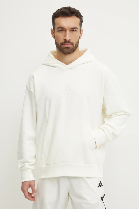 adidas bluza ALL SZN Luxe bawełna beżowy JJ3641