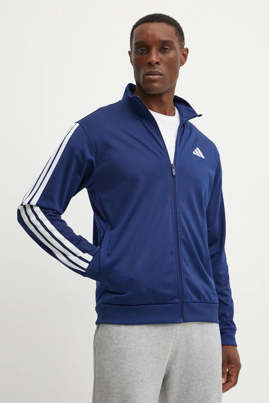 Mikina adidas 3-Stripes bez kapucne tmavomodrá JI8817