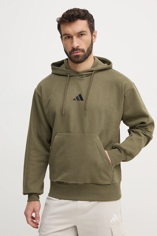 Кофта adidas Feelcozy с капюшоном зелёный JE3799