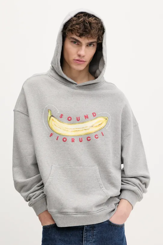 Fiorucci cotton sweatshirt Banana Sound Print Relaxed Fit Hoodie cotton gray U02SPSHO092CJ05GY01