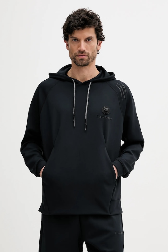 PLEIN SPORT felpa applique nero SAEC.MJB3582.STE003N