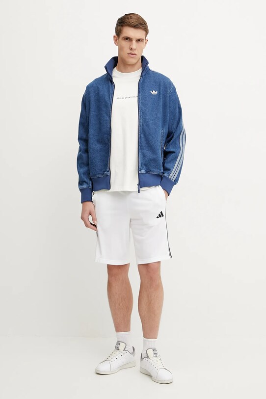 adidas Originals hanorac din denim Adicolor Denim Firebird Track Top JC6233 albastru SS25