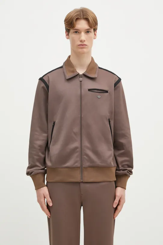 adidas Originals sweatshirt Premium Tracktop with elastane brown JN4474