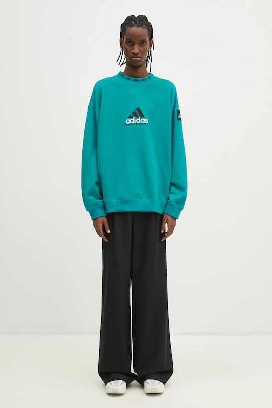 adidas Originals sweatshirt Equipment Reflective Crew Neck JN7146 turquoise