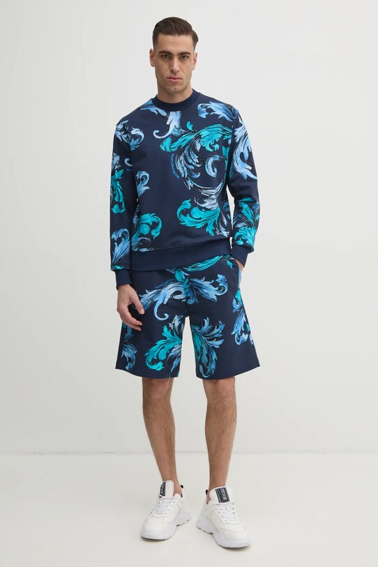 Versace Jeans Couture hanorac de bumbac 78GAI3R0.FS190 bleumarin SS25