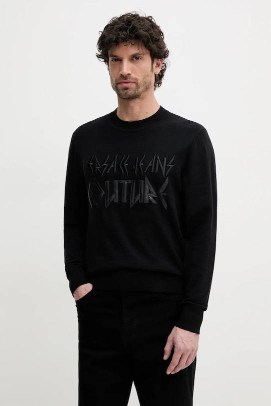 Versace Jeans Couture maglione con aggiunta di cachemire a maglia fine nero 78GAFM17.CM06H