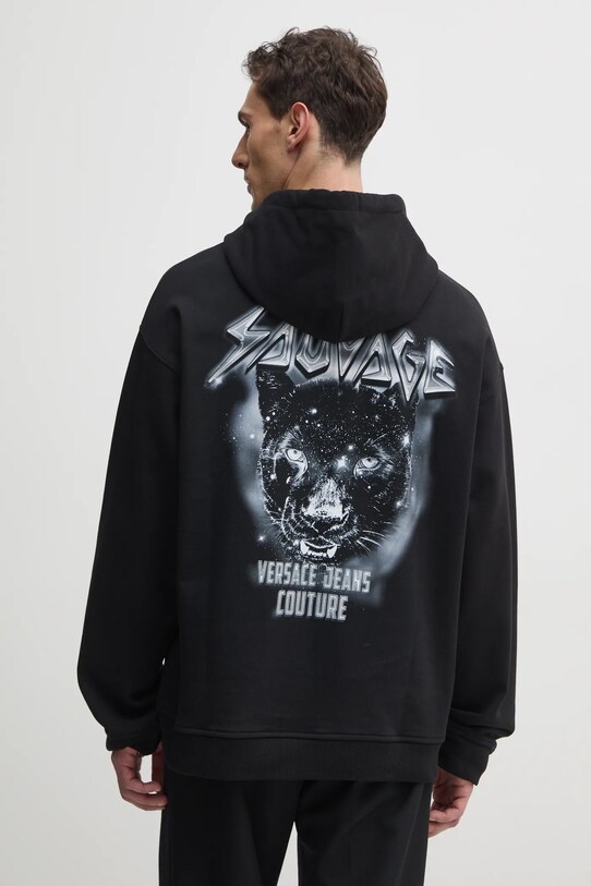 Odzież Versace Jeans Couture bluza bawełniana 78GAIC04.CF00C czarny