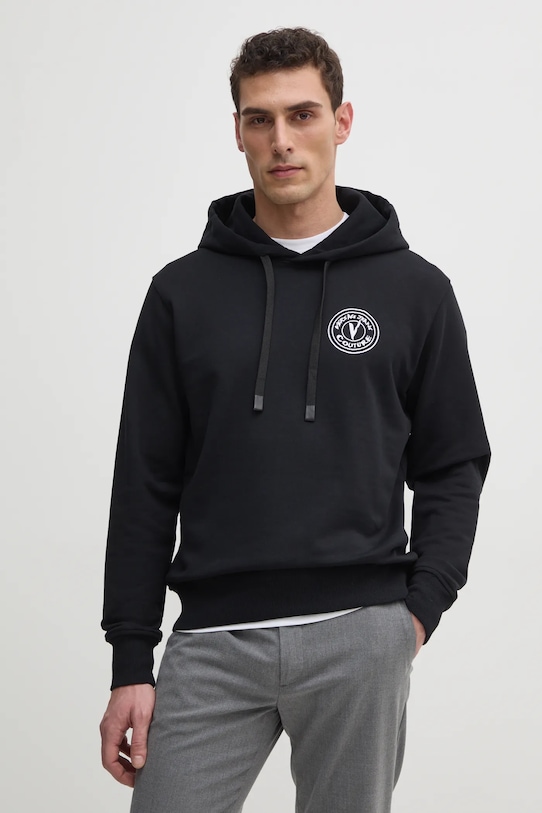 Versace Jeans Couture hanorac de bumbac imprimeu negru 78GAIE07.CF00E