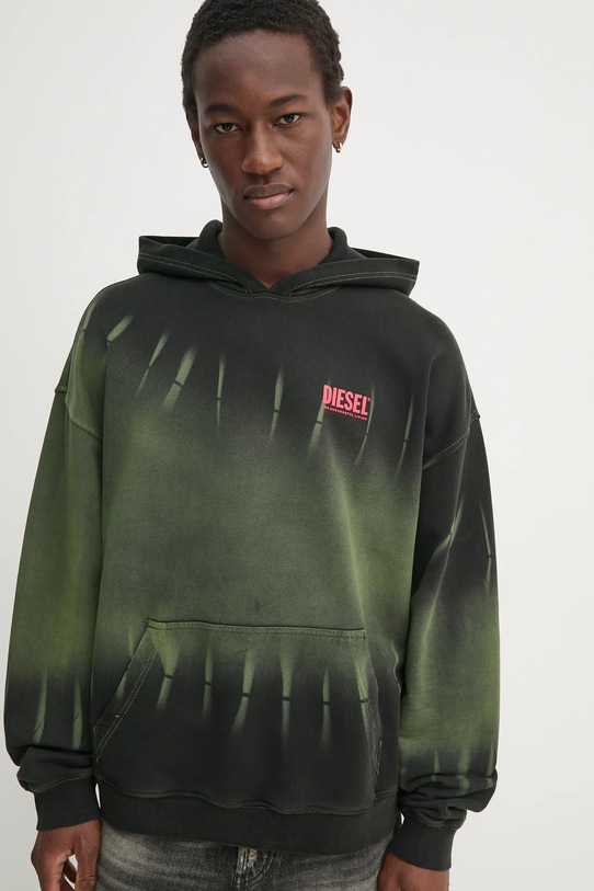 Mikina Diesel S-BOXT-HOOD-R2 SWEAT-SHIRT zelená A16123.0SLBP