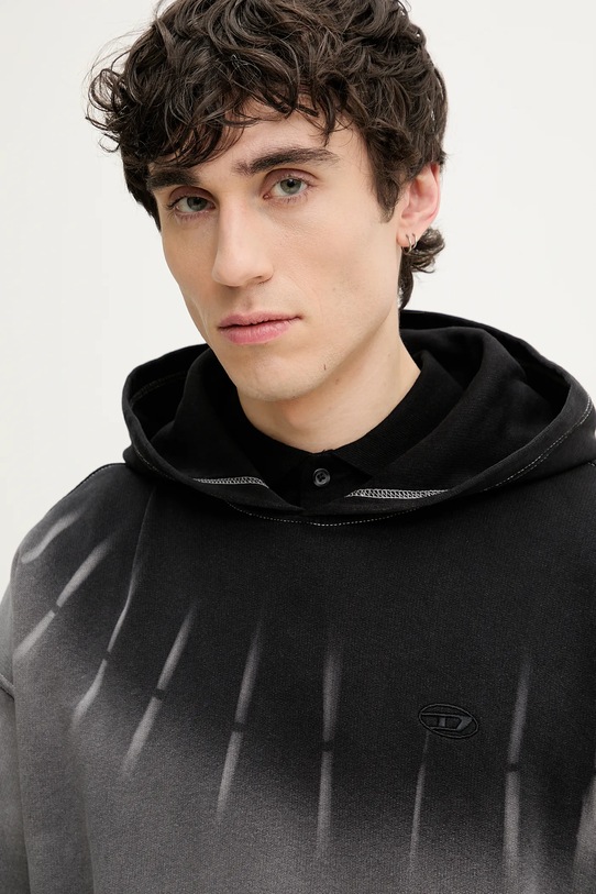 Mikina Diesel S-BOXT-HOOD-R2 SWEAT-SHIRT černá A16123.0SLBP