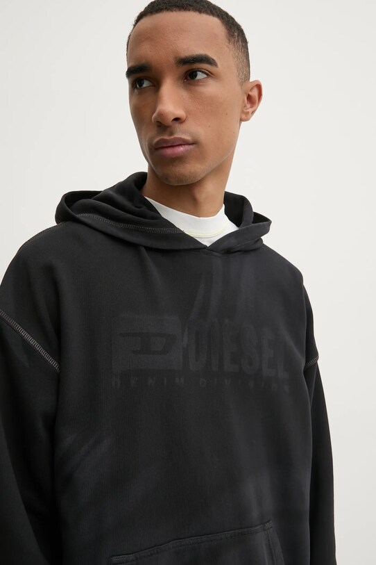 Mikina Diesel S-BOXT-HOOD-R9 SWEAT-SHIRT černá A16429.0LJBT