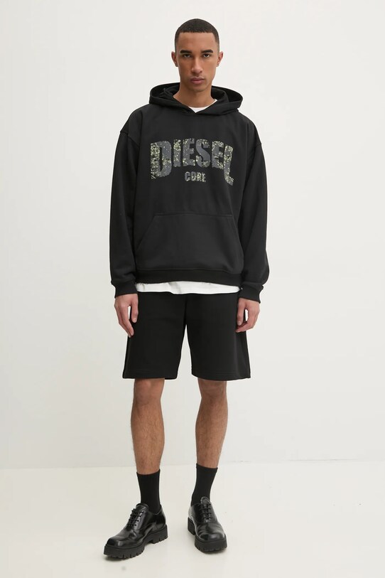 Diesel bluza S-BOXT-HOOD-R13 SWEAT-SHIRT A17269.0HYAT negru SS25