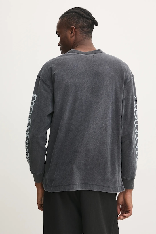 Ρούχα Βαμβακερή μπλούζα με μακριά μανίκια PURPLE BRAND TEXTURED JERSEY LS TEE P204.JWGW125 γκρί