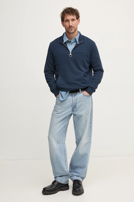 Хлопковая кофта Barbour MOL0666NY91 тёмно-синий SS25