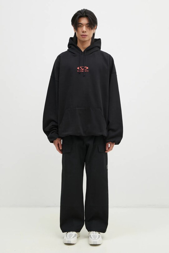 Суичър VETEMENTS Oval Logo Cropped Boxy черен UA66HD600BR