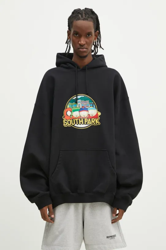 VETEMENTS bluza Southpark Oversized z kapturem czarny UA66HD670B