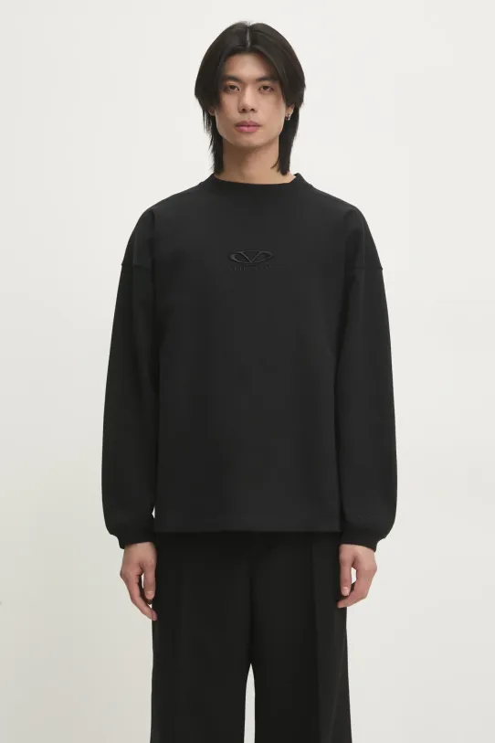 Mikina VETEMENTS Oval Logo Cropped nášivka čierna UA66CW600BB