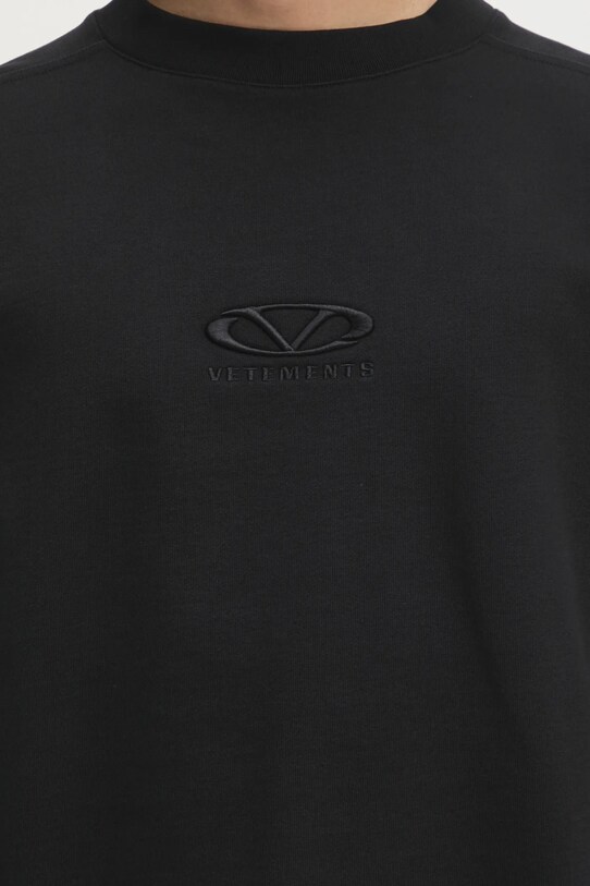VETEMENTS felpa Oval Logo Cropped nero UA66CW600BB