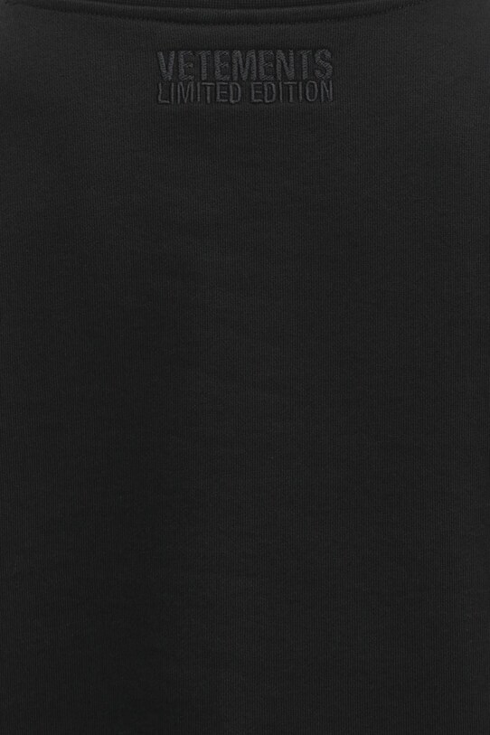 VETEMENTS felpa Oval Logo Cropped UA66CW600BB nero