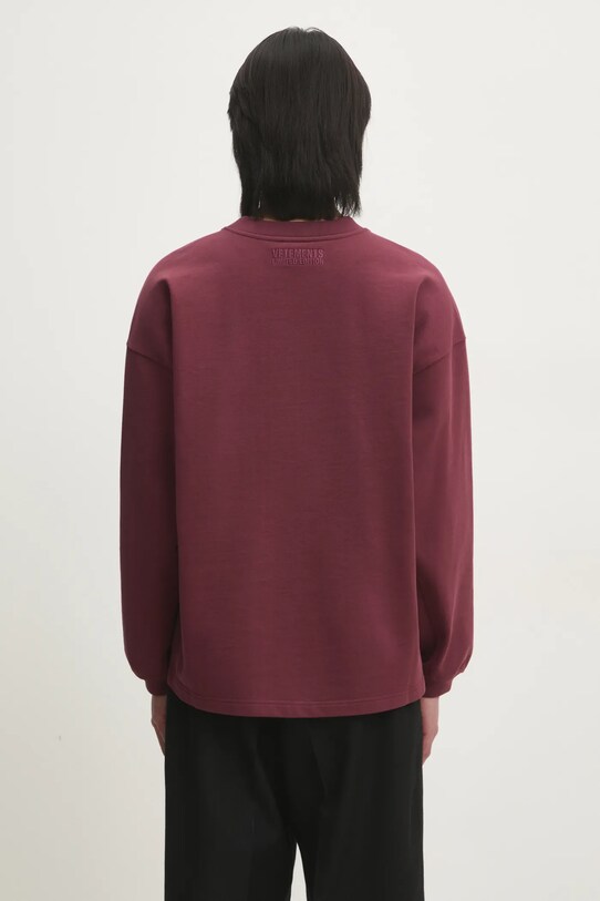 Abbigliamento VETEMENTS felpa Oval Logo Cropped Boxy UA66CW600R granata