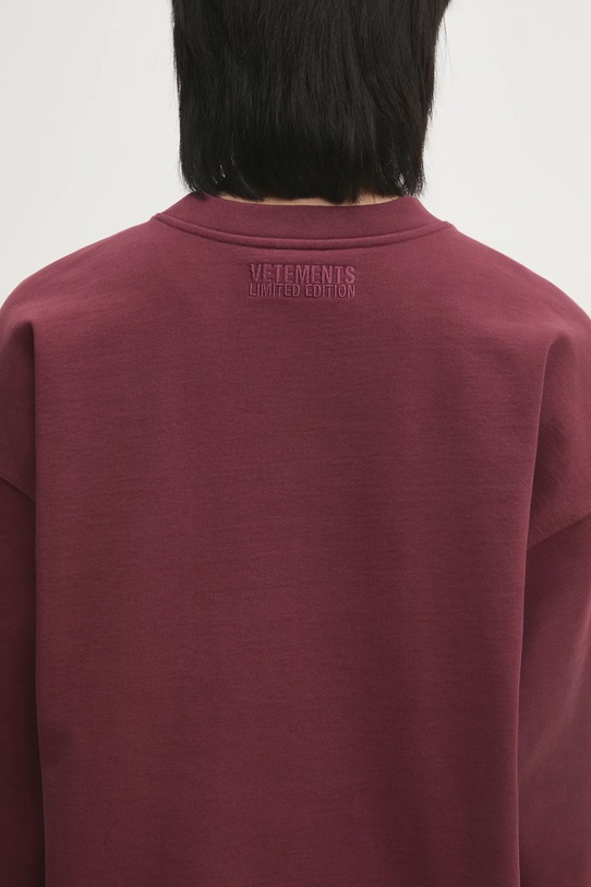 VETEMENTS felpa Oval Logo Cropped Boxy UA66CW600R granata