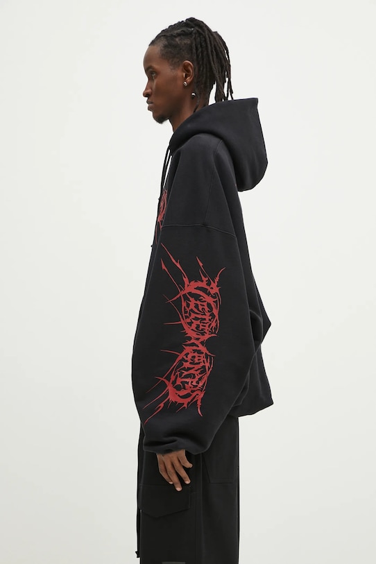 VETEMENTS sweatshirt Death Metal Cropped Boxy UA66HD620BR black SS25