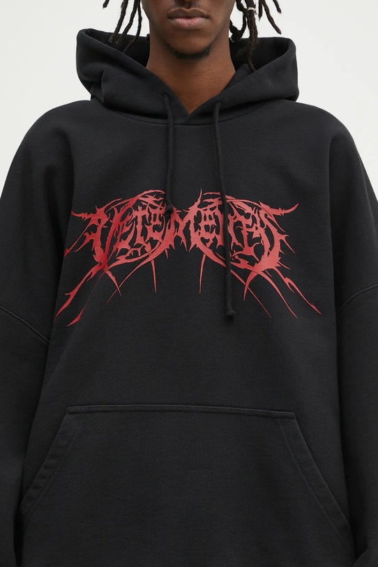 VETEMENTS sweatshirt Death Metal Cropped Boxy black UA66HD620BR