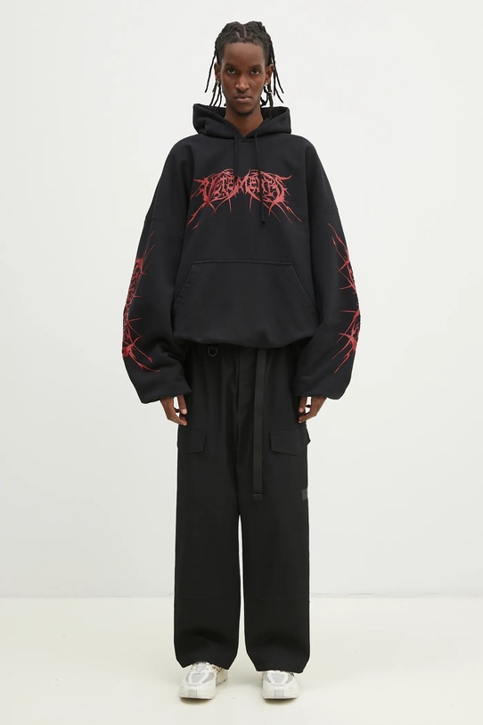 VETEMENTS sweatshirt Death Metal Cropped Boxy UA66HD620BR black