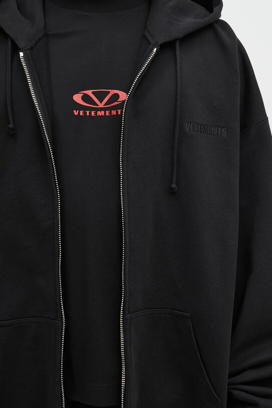 VETEMENTS bluza Embroidered Logo Oversized czarny UA66HD810B