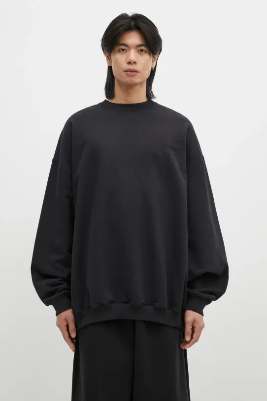 Mikina VETEMENTS Embroidered Logo Oversized hladký černá UA66CW640B